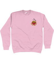 Load image into Gallery viewer, Pink send noods embroidered sweatshirt.

