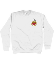 Load image into Gallery viewer, White send noods embroidered sweatshirt.
