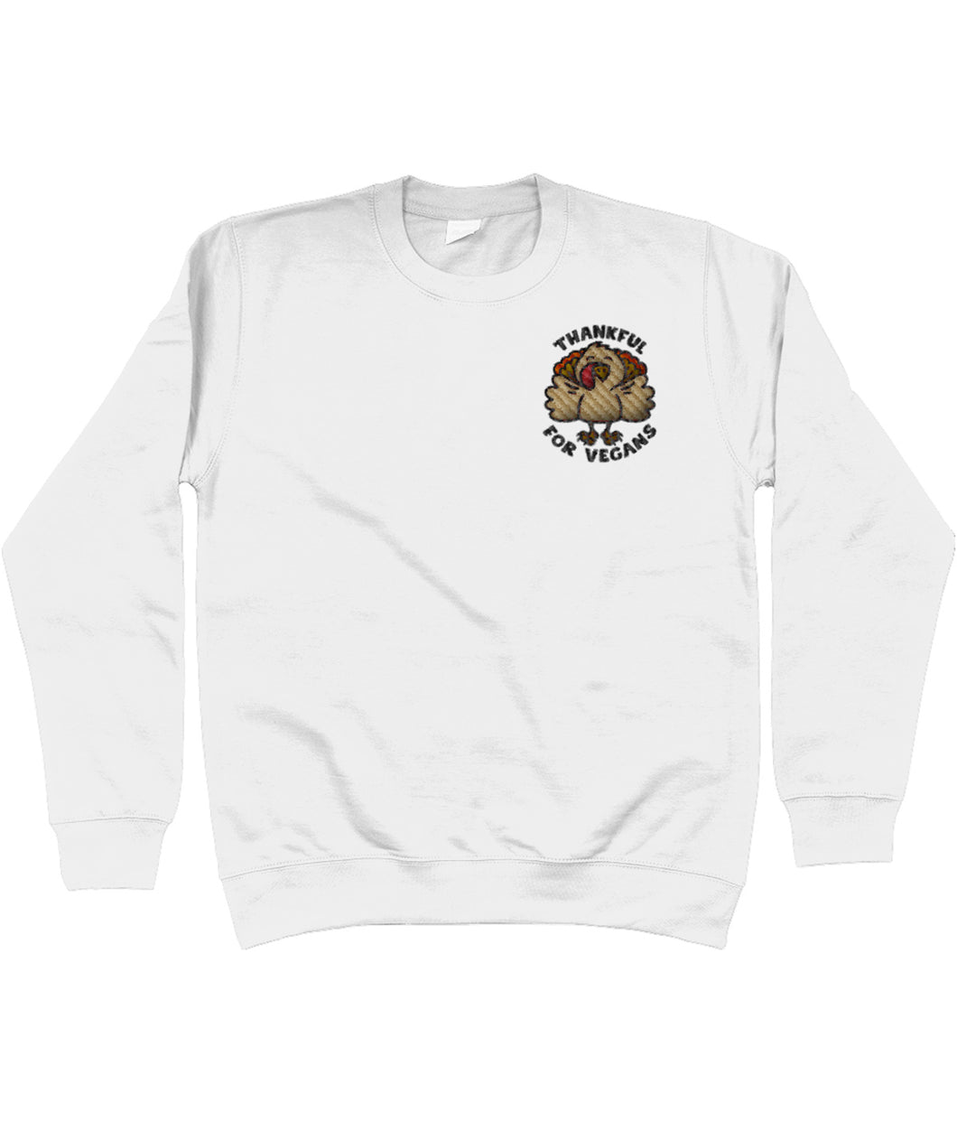 Thankful for vegans sweatshirt white
