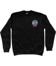 Load image into Gallery viewer, Black embroidered the future is vegan sweatshirt.

