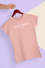Load image into Gallery viewer, Pink tofu isn&#39;t boring, you&#39;re boring t-shirt on a hanger.
