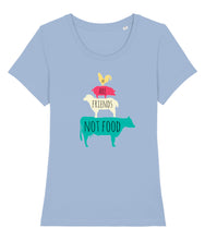Load image into Gallery viewer, We are friends not food shirt blue
